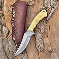 Grace Knives Handmade Damascus Steel Hunting Knife 7 Inches small Skinner Fixed blade Camping Knife with Sheath G -171