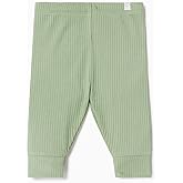MORI Baby Unisex Premium Ribbed Leggings - Stretchy Pants with Cuffs and Elastic Waist - Viscose from Bamboo and Cotton Blend