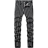 TENGINE Plaid Pants for Men, Mens Skinny Stretch Slim fit Chinos Golf Business Dress Casual Pants