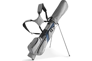 APXL Small Golf Bag, 3 Divider Fit Up to 8 Clubs, Golf Stand Bag with Rain Cover, Easy to Carry and Durable Pitch n Putt Golf Bag, Lightweight Golf Bag with Strap and Stand for Men n Women