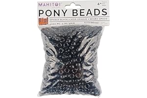 MAHITOI 1000 Black Beads – 9mm x 6mm Craft Beads for DIY Jewelry Making, Necklaces, Bracelets, and Art Projects