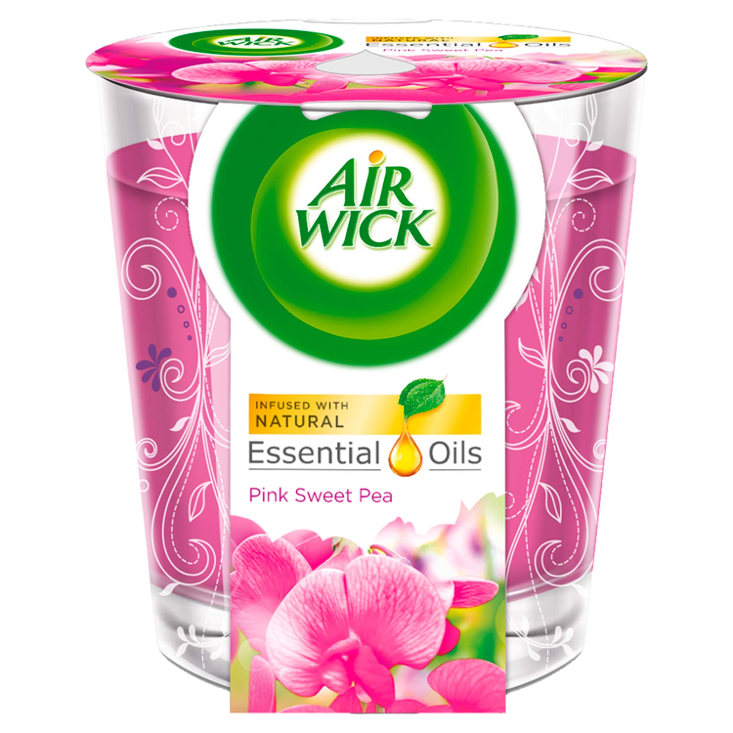 Air Wick Essential Oils Candle, Pink Sweet Pea, Pack of 6