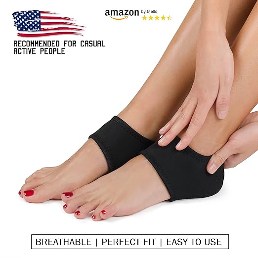 Pie Fascitis Plantar Arch Support Wrap by Mello - Graduado Tecnología de presión que alivia el dolor de, evita la fatiga, sida rápida recuperación muscular - PREMIUM Calidad, Material transpirable ... (L)
