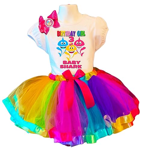 baby shark 3rd birthday outfit girl