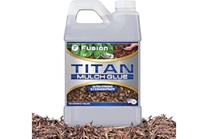 Titan Mulch Glue for Landscaping, Fast-Dry, Non-Toxic, Strong Mulch Glue for Rocks, Prevents Washout & Erosion in Flowerbeds & Gardens, Long-Lasting Stabilizer (128 Fl Oz) by Fusion Chemical