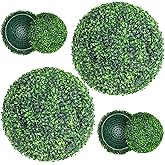 Kdgarden Artificial Plant Boxwood Topiary Balls 2PCS 15.7" UV Protected 4 Layers Faux Plants Decorative Balls for Outdoor Patio Garden Balcony Backyard and Indoor Home Wedding Decoration, Dark Green