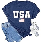 American Flag Shirt Women USA Graphic Tees 4th of July Shirts USA Flag Star and Stripes Patriotic T-Shirt Tops