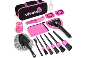 vioview Pink Car Cleaning Kit, Car Detailing Kit Interior Cleaner with Windshield Cleaning Tool, Detailing Brush Set, Cleaning Gel, Complete Car Cleaning Supplies for Windows, Dashboard, Air Vents