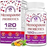 Menopause Supplements for Women, 120 Billion CFU Menopause Probiotics for Women, All-Natural Probiotic for Hot Flashes Menopause, Night Sweats, Mood Swings, Gut and Hormone - 60 Herbal Capsules