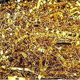 Keoferlo Gold Crinkle Paper Filler Shredded Filler 1/2 LB Gift Box Stuffing Easter Cut Paper Baskets Grass for Shipping Boxes Decorations Wrappings