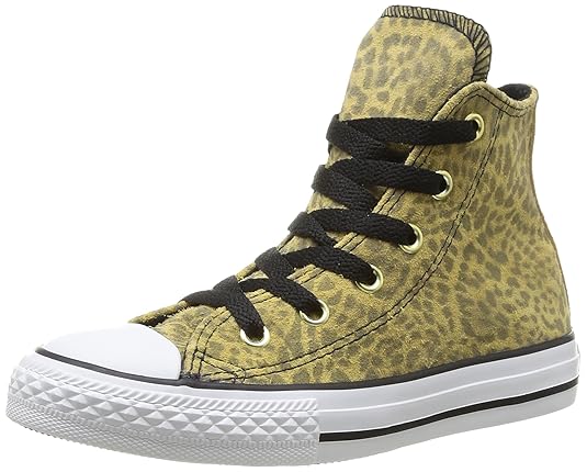 All start Leather converse high unkle dark yellow leopard print