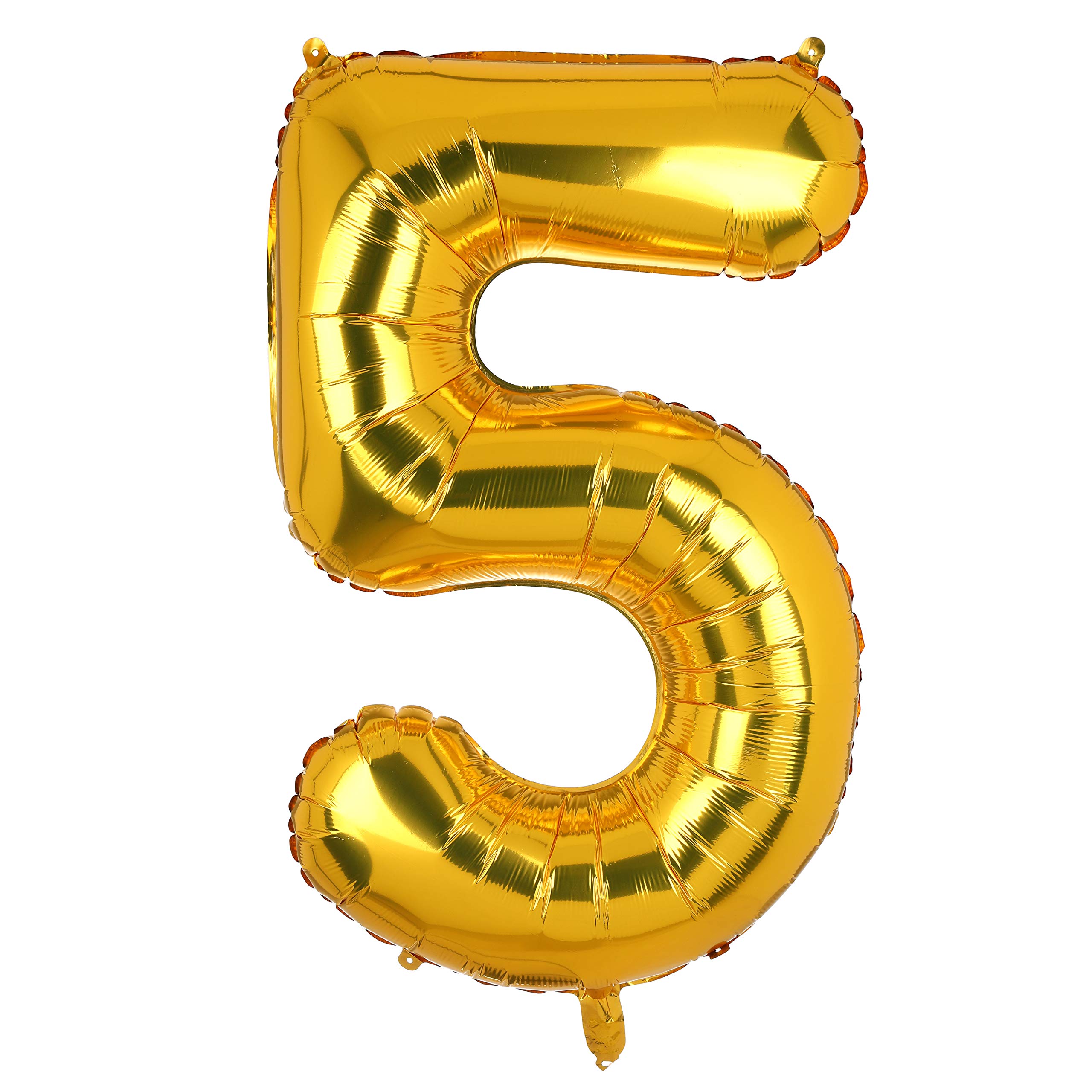 100 cm Large Gold Number 5 Foil Balloon Foil Mylar Giant Girl Helium Balloons Birthday Party Decoration Supplies Baby