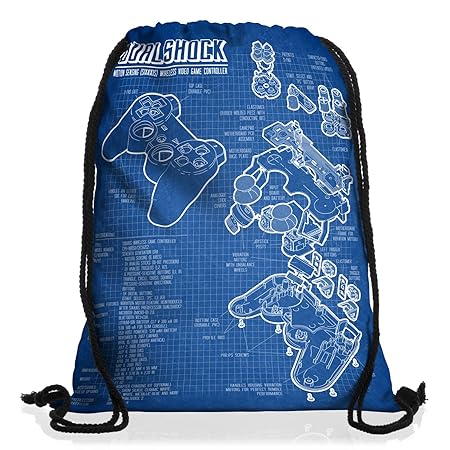 style3 Dualshock Controller BlaupauseRucksack Tasche Turnbeutel Sport Jute Beutel PS Gamepad Konsole