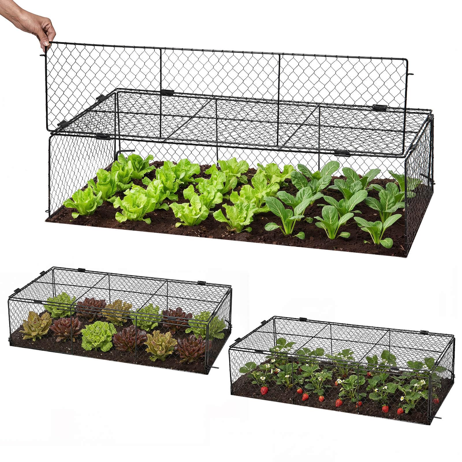 Photo 1 of ***FACTORY SEALED***DTAOMENNI 3-Pack Chicken Wire Cages, 40" L × 20.5" W × 10" H Garden Cage for Plants, Wire Plant Protection Cage for Vegetables & Shrubs, Rabbit & Squirrel Barrier