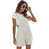 EsheSy Women's Linen Short Overalls Casual Summer Shorts Jumpsuit Rompers with Pockets