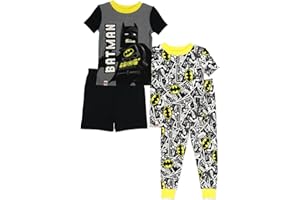 LEGO Batman Movie Boy's Pajama Set, 4 Piece PJ Set,100% Cotton,Size 4 to 10
