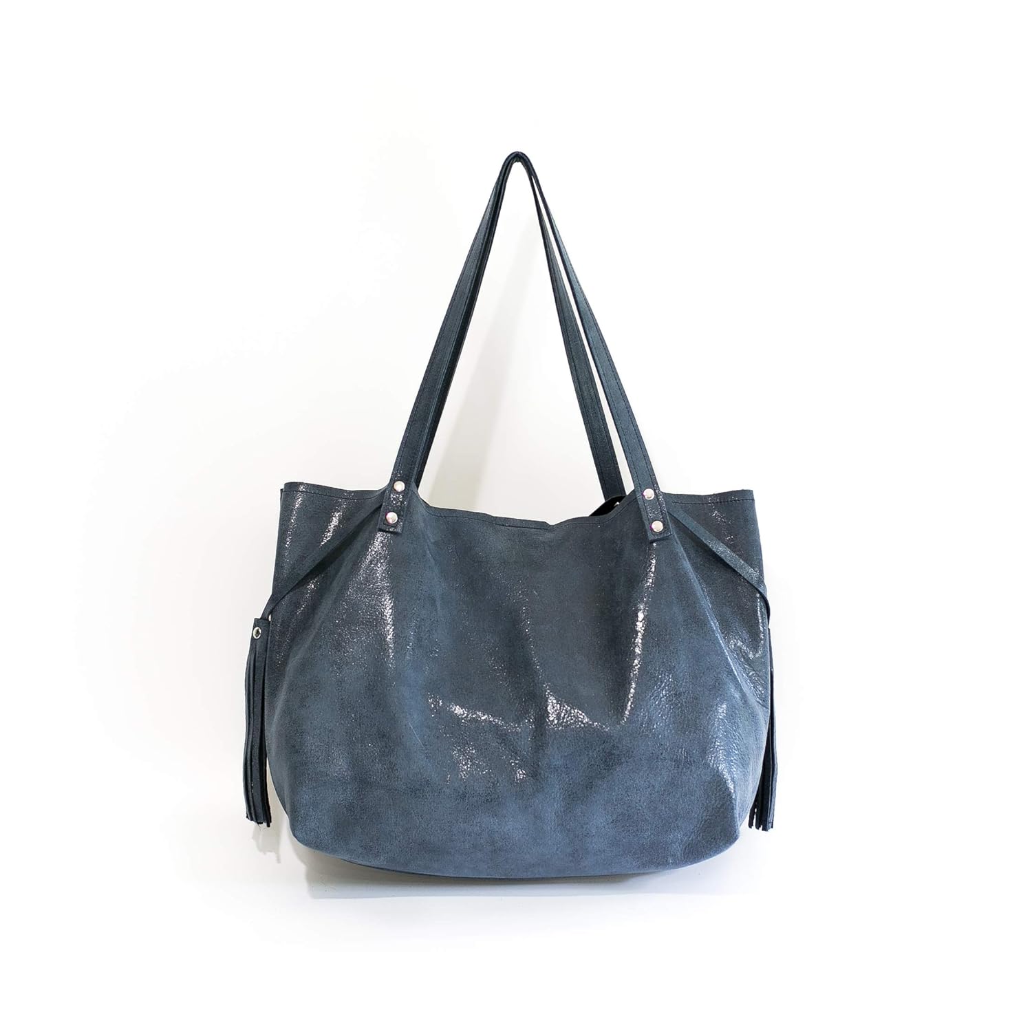 amazon navy leather handbags