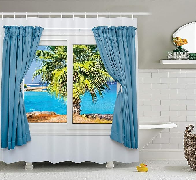 N\A Decoración de la casa Conjunto de Cortinas de Ducha Vista Desde la