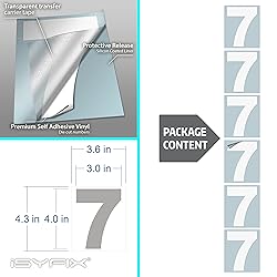 iSYFIX White Vinyl Number 7 (Seven) Stickers - 6