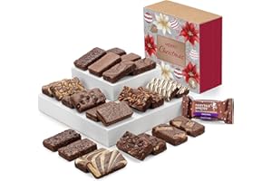 Fairytale Brownies Christmas Sprite 24 Individually Wrapped Gourmet Chocolate Food Gift Basket - 3 Inch x 1.5 Inch Snack-Size Brownies - 24 Pieces - Item CC224