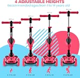 Hurtle 3-Wheel Try Scooter for Kids Ages 2-12 with Flip Seat Foldable LED view 5