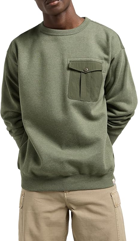 - Felpa Uomo - Vestibilità Comoda - Utility Crew Sws - Oak Moss
