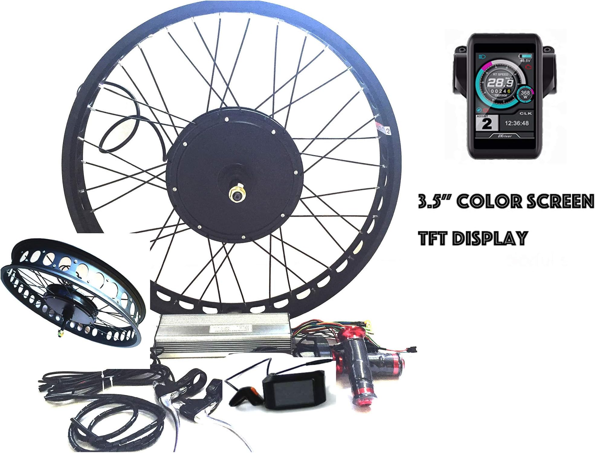 theebikemotor 3000W Hub Motor Electric Bike Conversion Kit + LCD+ Disc Brake Rear Wheel