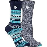 Columbia Super Soft Micro Poly Sleet Stripes Fair Isle Socks, 2 Pair