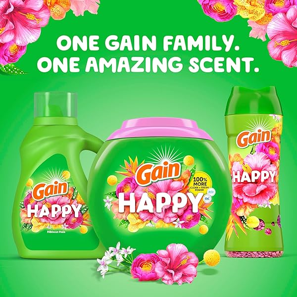GAIN IN-WASH LAUNDRY SCENT BOOSTER BEADS, HAPPY, 24 OZ