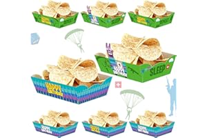 HAXPACAL Video Games Birthday Snack Decorations, 24pcs for Nite Set Food Trays for Game Fans Birthday Party Supplies Kids Boys Birthday Party Snack Trays