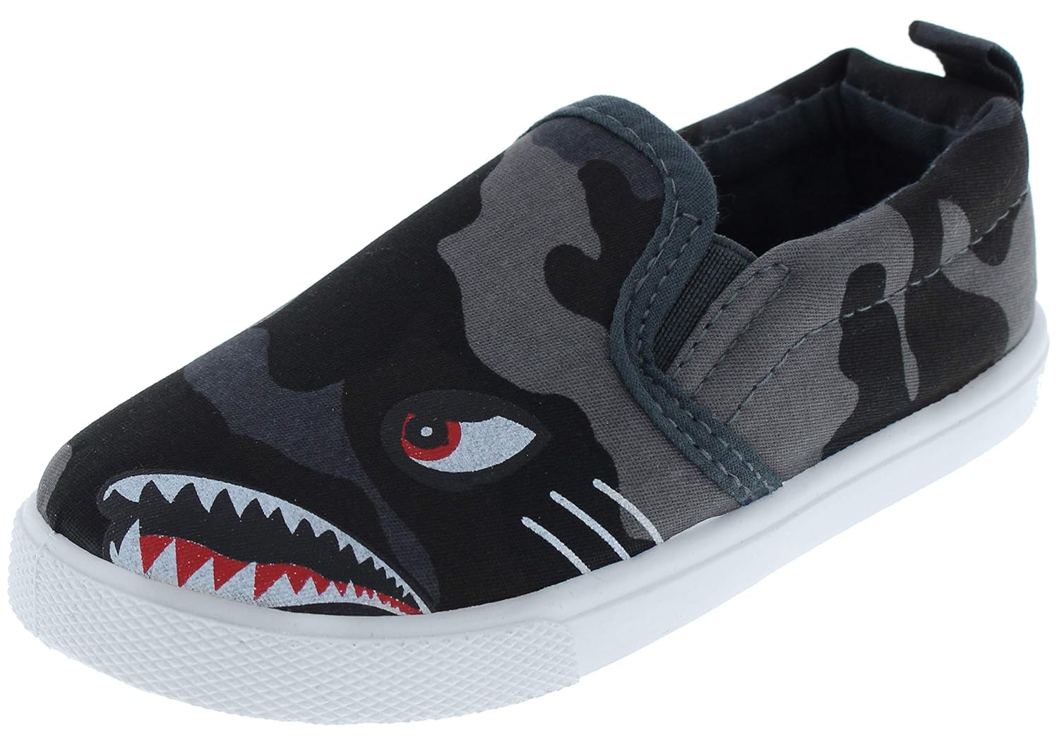 Capelli New York Toddler Boys Dinosaur Printed Slip On Shoes with 3D Appliques