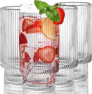 LAV 12x Elegan Highball Glasses Water Juice Cocktail Tumblers 370ml Clear