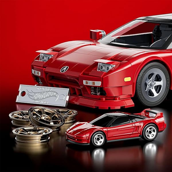 HOT WHEELS 1/16 HONDA ACURA NSX 1990 ASSEMBLY KIT, 876 PIECES, INCLUDES 1/64 MINI CAR, MATTEL [PARALLEL IMPORT]