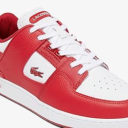 Lacoste Mens Court Cage Sneaker, RED/WHT, 8