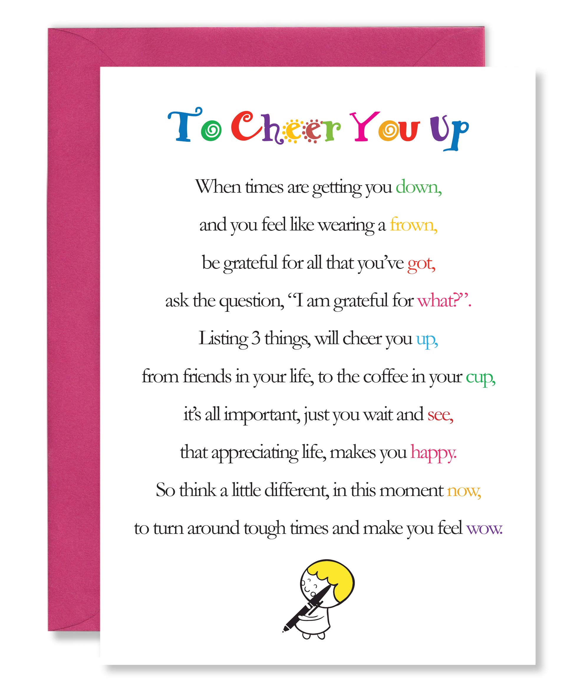 CLARABELLE CARDS - To Cheer You Up (Friend|Family|Colleague|Best Friend) - Supportive | Inspirational | Motivational | Thinking of You | Encouragement Greetings Card