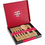 Sushi Making Kit Deluxe with Chopsticks - 100% Bamboo - Includes 2 Rolling Mats, Rice Spreader, Rice Paddle, 5 Pairs Chopstic