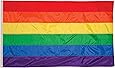 In the Breeze 3 Foot by 5 Foot Rainbow Flag - Rainbow Grommet Flag with Sewn Stripes