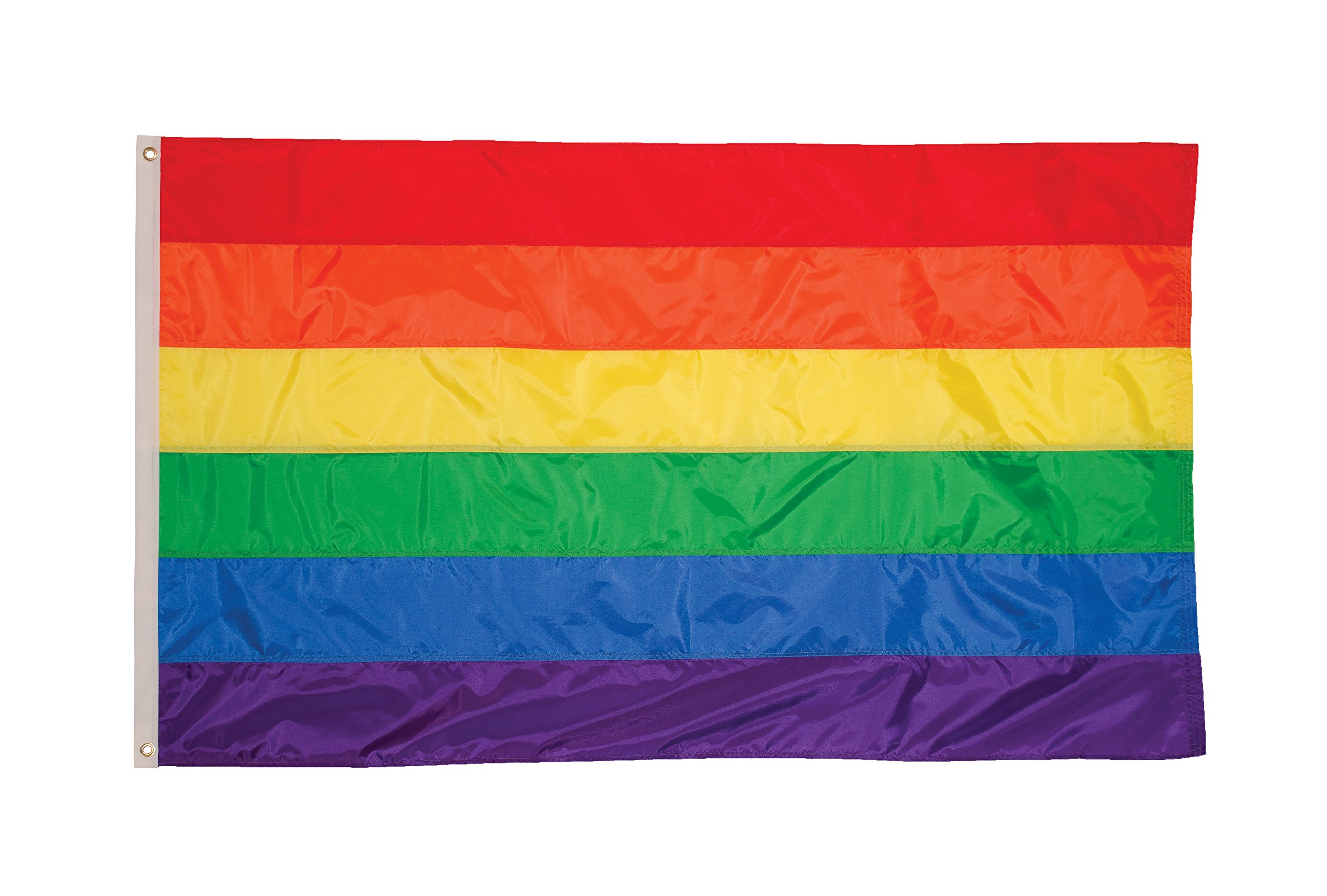 In the Breeze 3 Foot by 5 Foot Rainbow Flag - Rainbow Grommet Flag with Sewn Stripes,3699
