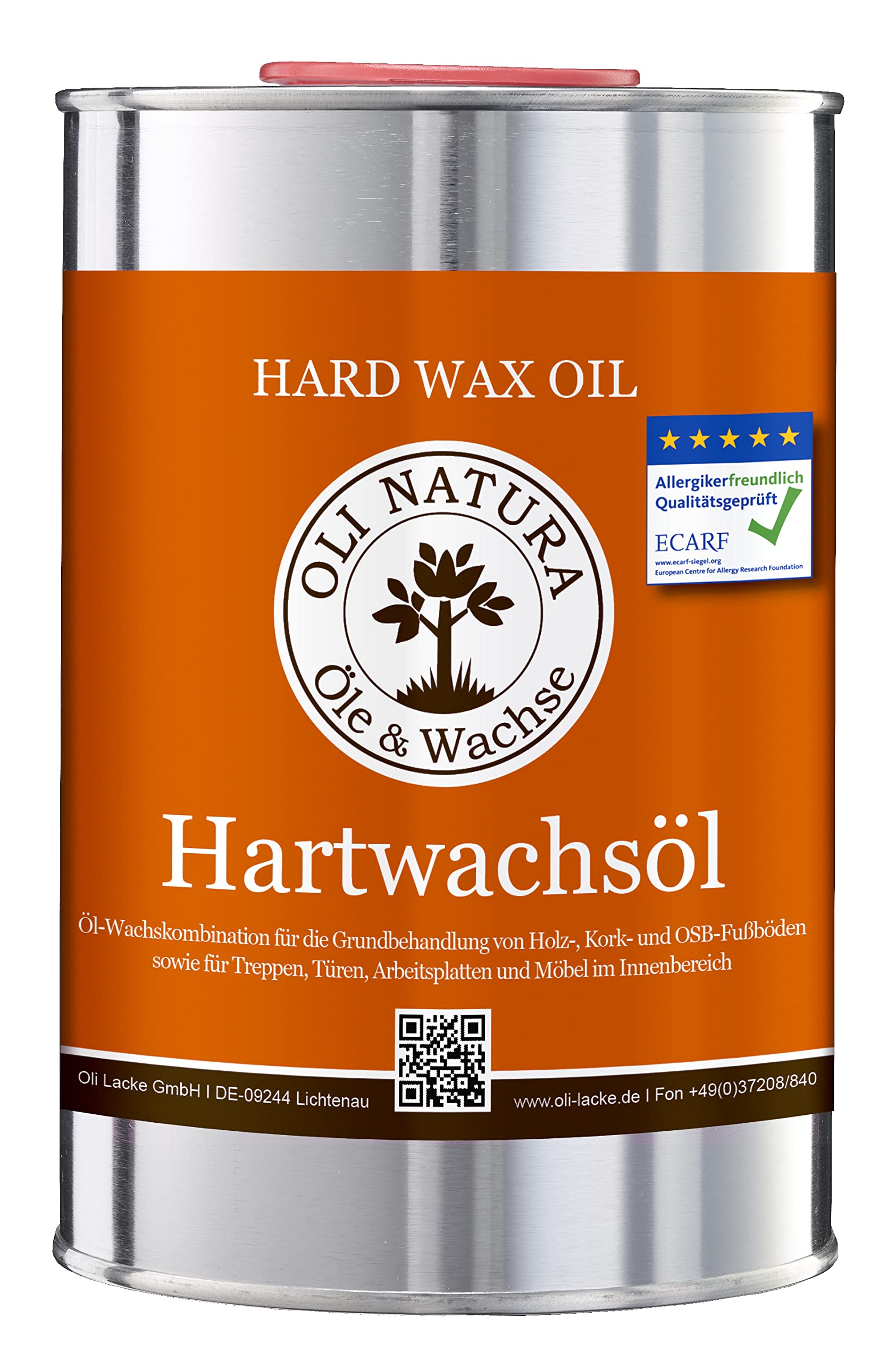 Oli Natura Hard Wax Oil - 1 L, Colour: Clear satin