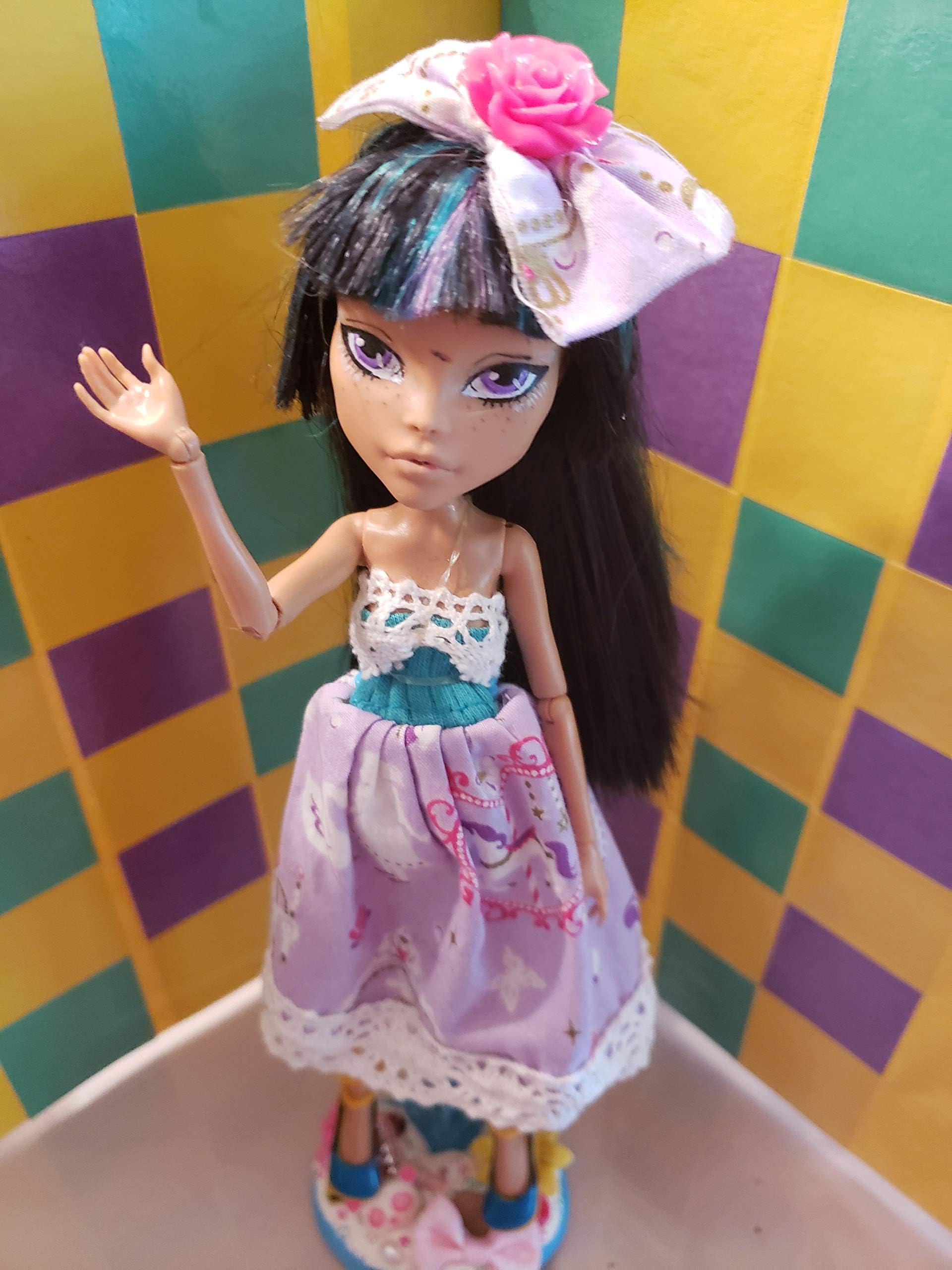 Monster High OOAK Repainted and Redressed Cleo De Nile PURPLE/PINK