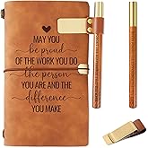 InnoBeta Journal for Women, Social Worker Gifts Thank You gifts Leather Journal Notebook with Pen and Pen clip 7.87 x 4.7 Cover, 4 x 7.5 Pages (Inches) for Social Worker Volunteer Staff Coworker Boss