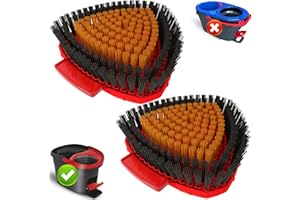 FATMASS 2 Pack Upgraded Spin Mop Replace Scrub Mop Brush Compatible with O Cedar EasyWring 1 Tank , Great for Kitchen, Deck, Bathroom and Shower Floor Scrubber Head Replacement