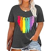 Plus Size Easter Shirts for Women Funny Bunny Rabbit Graphic T-Shirt Easter Holiday Short Sleeve Tee Tops