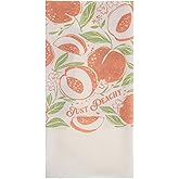 Karma, Fruit Basket Tea Towel - 100% Cotton Hand Towels for The Kitchen - Sweet Saying Home Decor - Peach