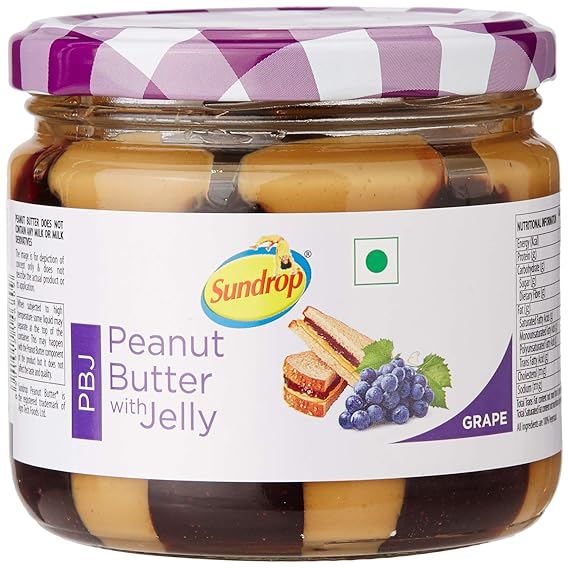 Sundrop Peanut Butter With Jelly Jar Grape 340g Amazon In