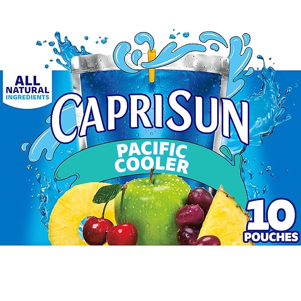 CAPRI SUN PACIFIC COOLER MIXED FRUIT FLAVORED JUICE DRINK BLEND, 10 CT BOX, 6 FL OZ POUCHES