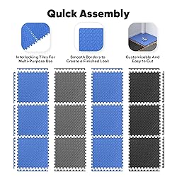 Home Gym Mat, Puzzle Exercise Mat, EVA Interlocking