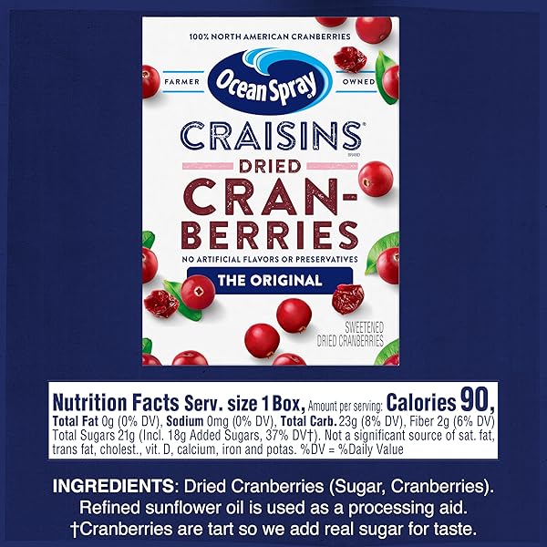 OCEAN SPRAY® CRAISINS® ORIGINAL DRIED CRANBERRIES, DRIED FRUIT, 1 OZ BRICKS, 6 COUNT