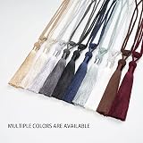 Pretty Jolly 2 Pack Tassel Curtain Tiebacks Beige Rope Knot Drape Holdbacks view 7