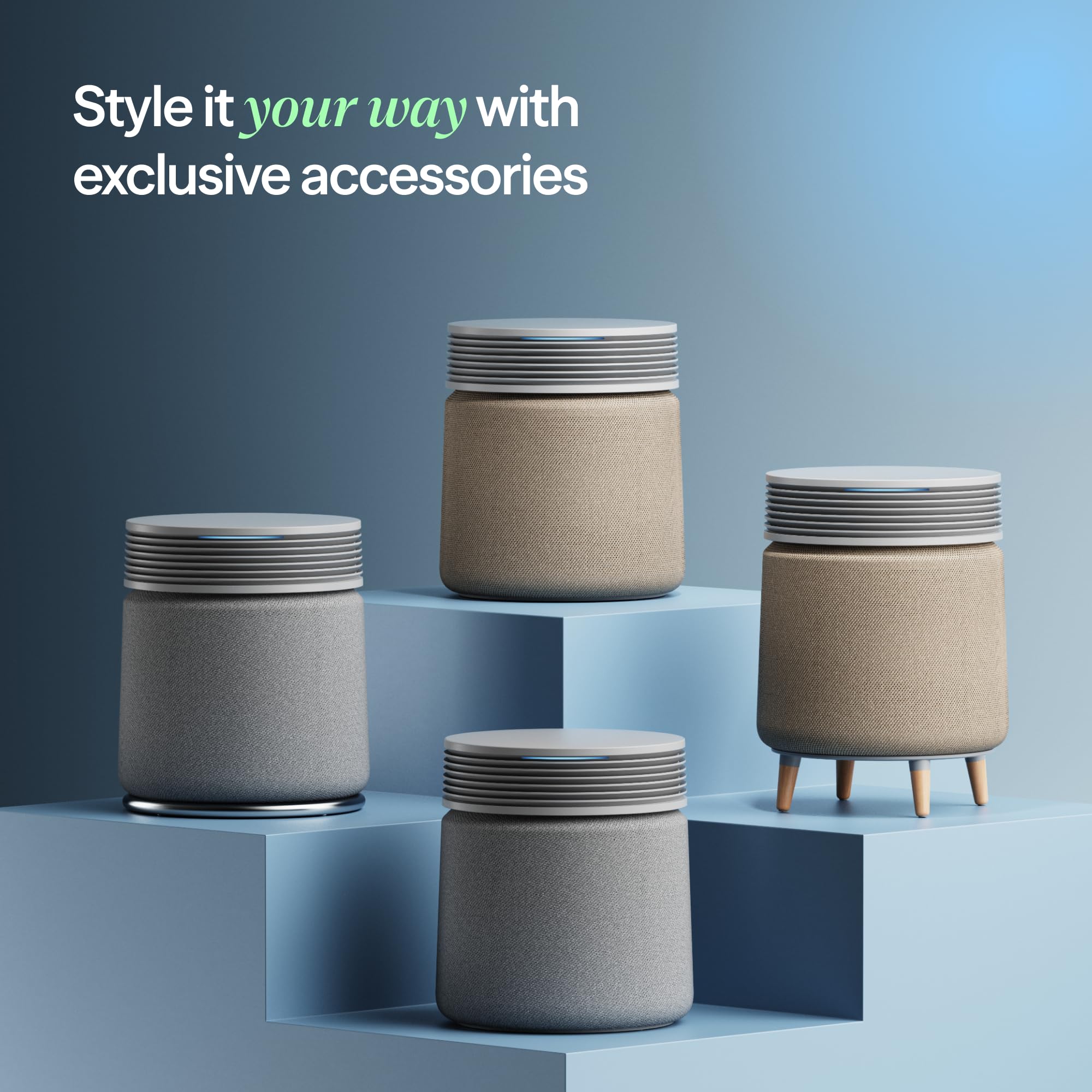 BLUEAIR Air Purifier for Large Rooms & Home - Odor Eliminating Cleans up to 3385 ft², HEPASilent, Smart WiFi, Auto Mode, Doubles as Table, Removes Dust, Smoke, Pet Hair, AHAM Verified, Blue Signature